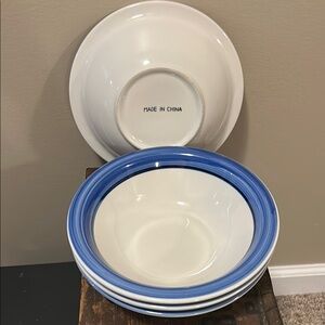 Elegant Blue and White Ceramic Dinner Plates